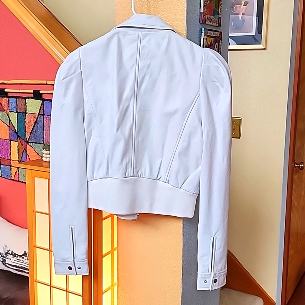 NWT LaMarque luxury white leather jacket size medium - Picture 4 of 17